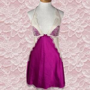Victoria Secret Halter Lingerie Slip Dress Lace Fairycore